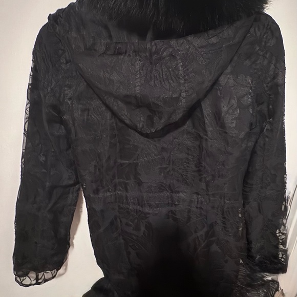 Zac Posen Black Utility Jacket with Faux Fur Collar - Picture 9 of 9